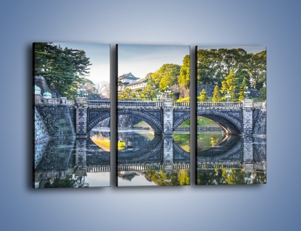 Obraz na płótnie – Kamienny most z okularami – trzyczęściowy KN899W2