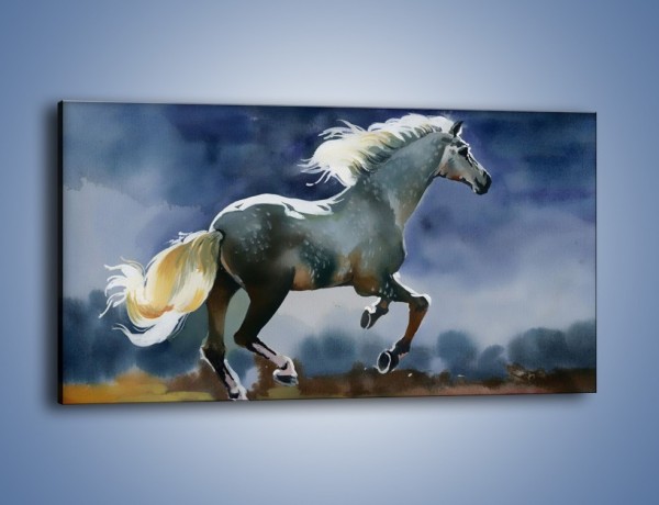 Obraz na płótnie – Bieg z koniem przez noc – jednoczęściowy panoramiczny GR339