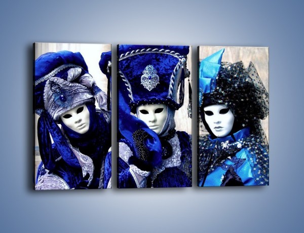Obraz na płótnie – Weneckie maski i księżniczki – trzyczęściowy L012W2