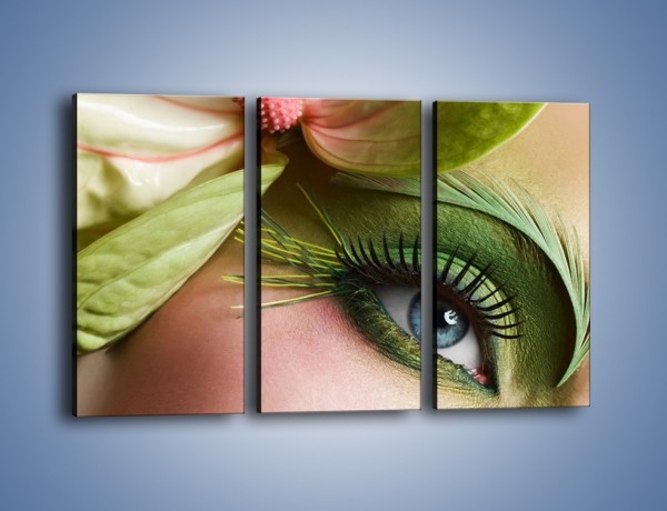 Obraz na płótnie – Oko w zieleni – trzyczęściowy L050W2