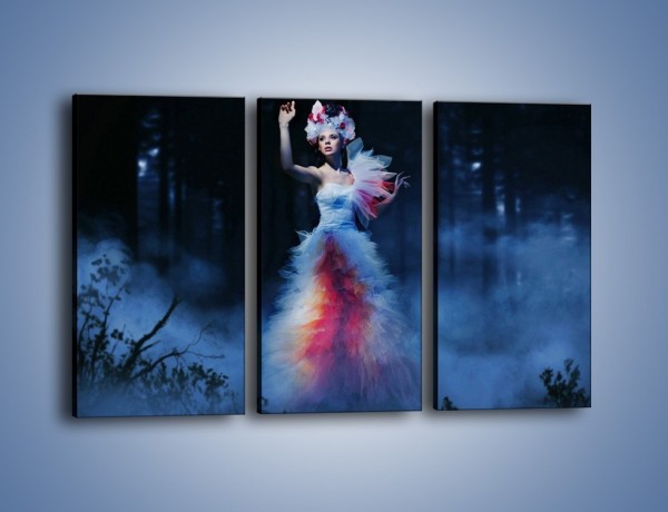 Obraz na płótnie – Biała księżniczka w ponurym lesie – trzyczęściowy L102W2