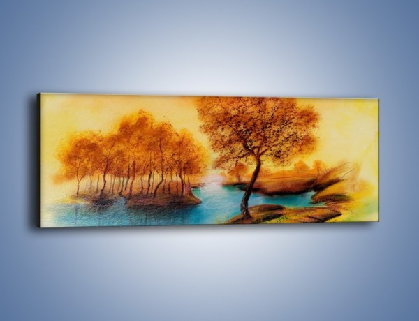 Obraz na płótnie – Drzewa nad samą wodą – jednoczęściowy panoramiczny GR352