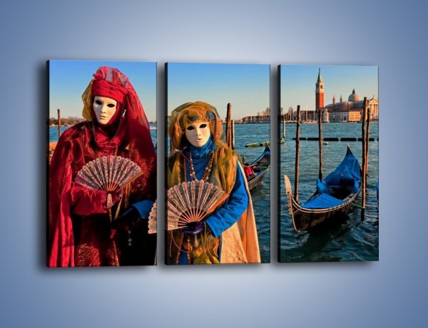 Obraz na płótnie – Wenecja i jej bohaterowie – trzyczęściowy L210W2