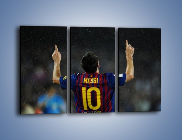Obraz na płótnie – Messi wielkim zwycięzcą – trzyczęściowy L241W2