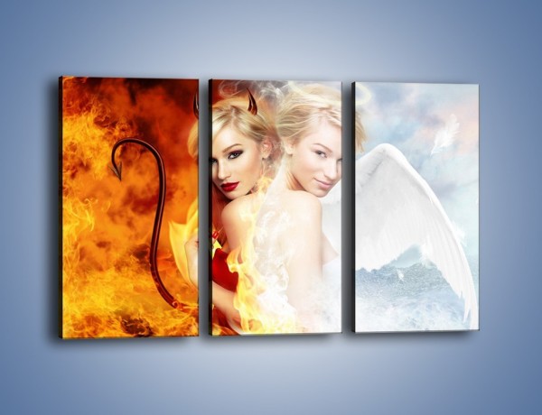 Obraz na płótnie – Piękna diablica czy słodki anioł – trzyczęściowy L279W2