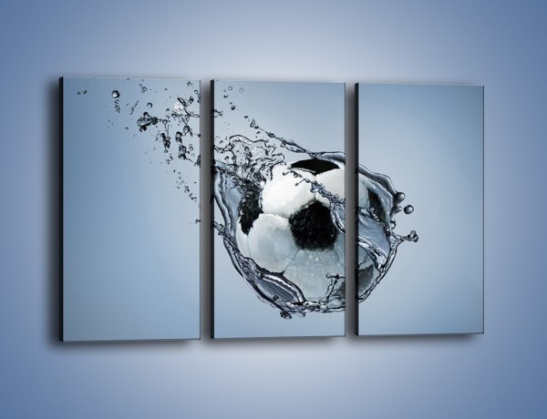 Obraz na płótnie – Piłka w wodnej skorupce – trzyczęściowy O015W2