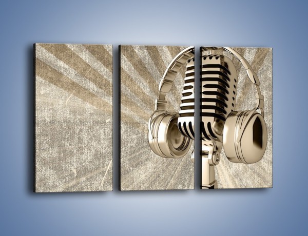 Obraz na płótnie – Głos w srebrnym mikrofonie – trzyczęściowy O026W2