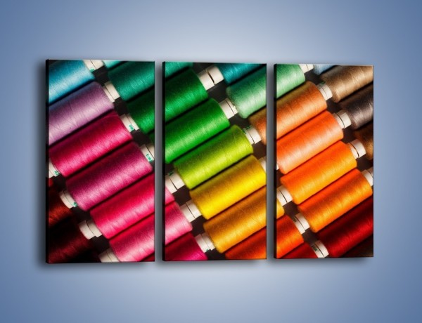 Obraz na płótnie – Szpulki kolorowych nici – trzyczęściowy O035W2