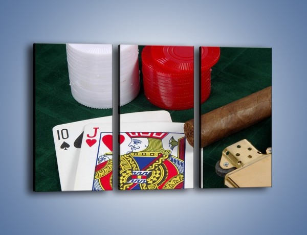 Obraz na płótnie – Męski świat hazardu – trzyczęściowy O121W2