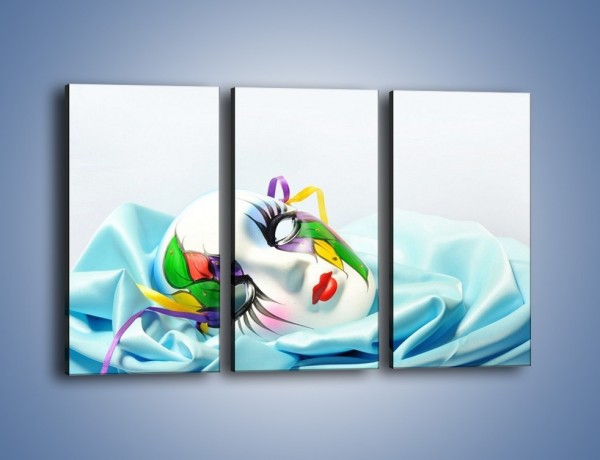 Obraz na płótnie – Kolorowa maska na błękicie – trzyczęściowy O180W2