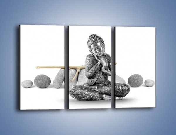 Obraz na płótnie – Budda wśród szarości – trzyczęściowy O220W2