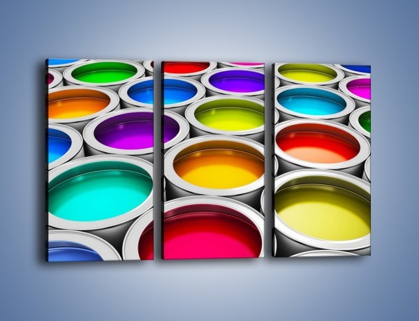 Obraz na płótnie – Paleta kolorowych pojemniczków – trzyczęściowy O253W2
