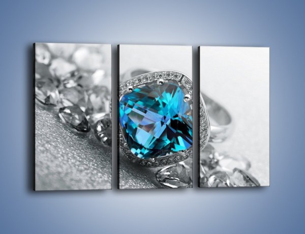 Obraz na płótnie – Rubin i kryształy – trzyczęściowy O255W2