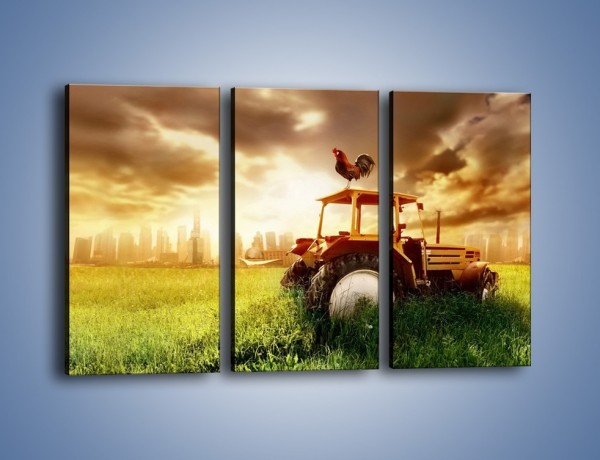 Obraz na płótnie – Traktor w trawie – trzyczęściowy TM031W2