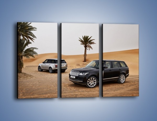 Obraz na płótnie – Range Rovery na pustyni – trzyczęściowy TM154W2