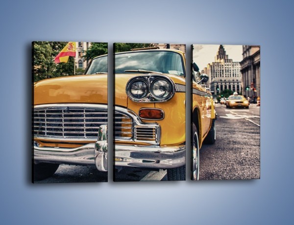 Obraz na płótnie – Stara nowojorska taksówka – trzyczęściowy TM159W2