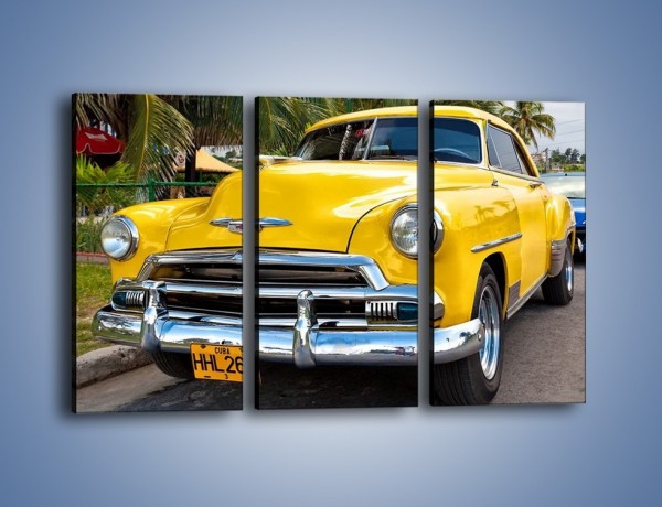 Obraz na płótnie – Kubańska taksówka na Hawanie – trzyczęściowy TM160W2