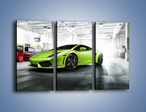 Obraz na płótnie – Lamborghini Gallardo w garażu – trzyczęściowy TM205W2