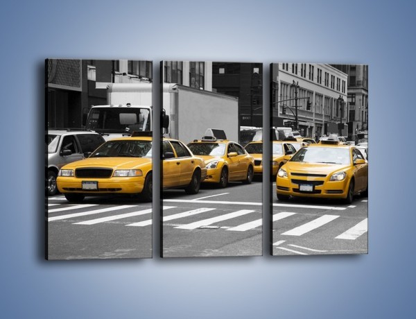 Obraz na płótnie – Amerykańskie taksówki w korku ulicznym – trzyczęściowy TM219W2