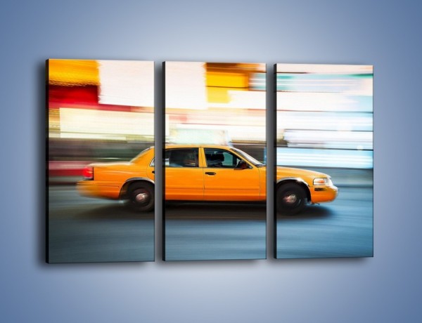 Obraz na płótnie – Żółta taksówka w ruchu – trzyczęściowy TM221W2