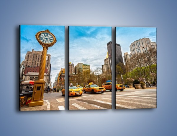 Obraz na płótnie – Taksówki na Fifth Avenue – trzyczęściowy TM223W2