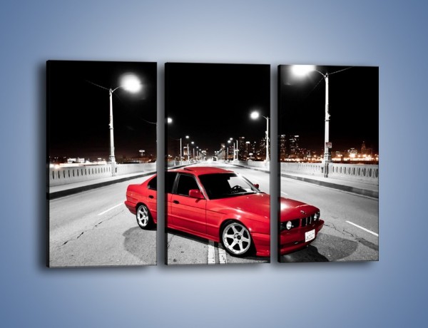 Obraz na płótnie – BMW 5 E34 na moście – trzyczęściowy TM227W2
