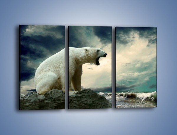 Obraz na płótnie – Donośny krzyk polarnego niedźwiedzia – trzyczęściowy Z114W2