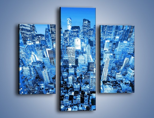 Obraz na płótnie – Centrum miasta w niebieskich kolorach – trzyczęściowy AM042W3