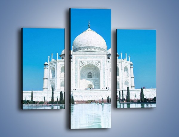 Obraz na płótnie – Taj Mahal pod błękitnym niebem – trzyczęściowy AM077W3