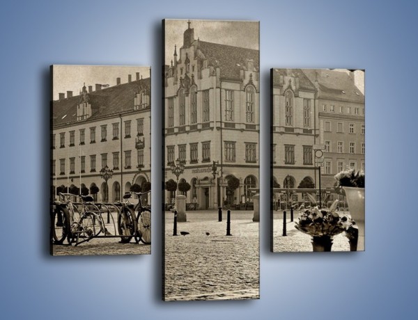 Obraz na płótnie – Rynek Starego Miasta w stylu vintage – trzyczęściowy AM138W3