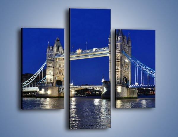 Obraz na płótnie – Tower Bridge nocą – trzyczęściowy AM145W3