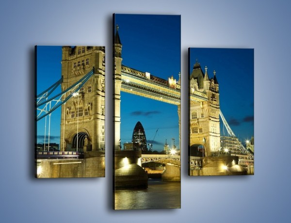 Obraz na płótnie – Tower Bridge wieczorową porą – trzyczęściowy AM159W3