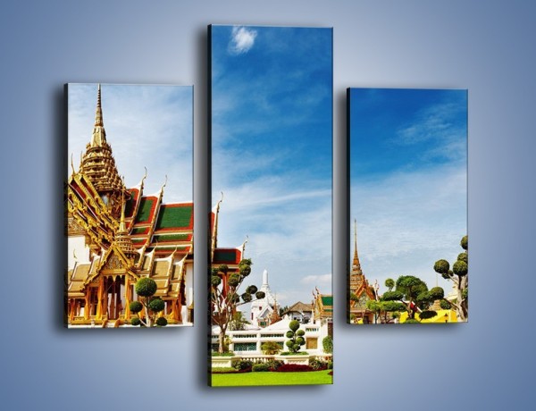 Obraz na płótnie – Tajska architektura pod błękitnym niebem – trzyczęściowy AM197W3