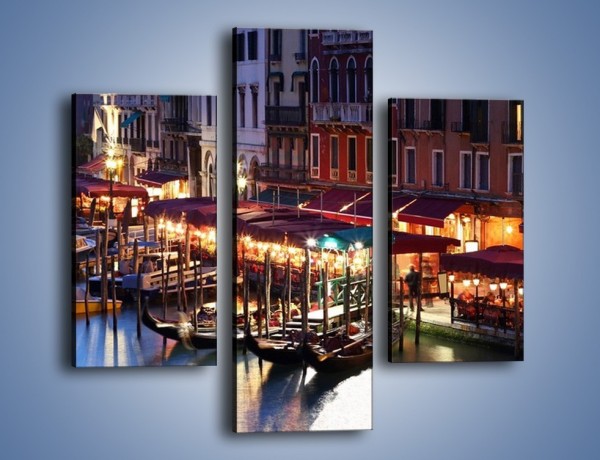 Obraz na płótnie – Wieczorowe życie w Wenecji – trzyczęściowy AM358W3