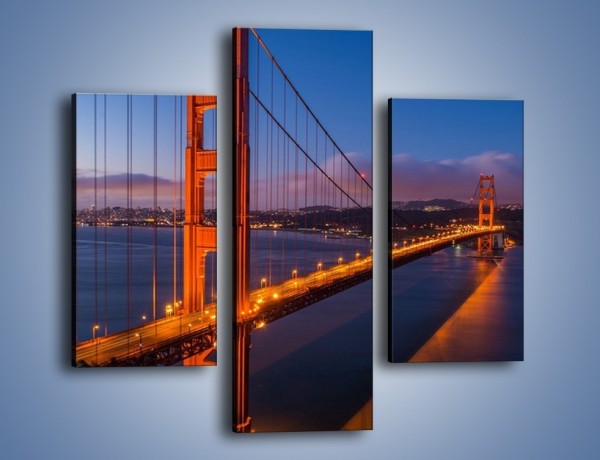 Obraz na płótnie – Rozświetlony most Golden Gate – trzyczęściowy AM360W3