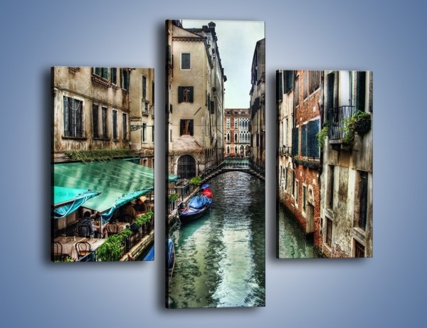 Obraz na płótnie – Wenecka uliczka w kolorach HDR – trzyczęściowy AM374W3
