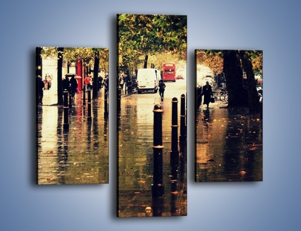 Obraz na płótnie – Deszczowa jesień w Moskwie – trzyczęściowy AM383W3