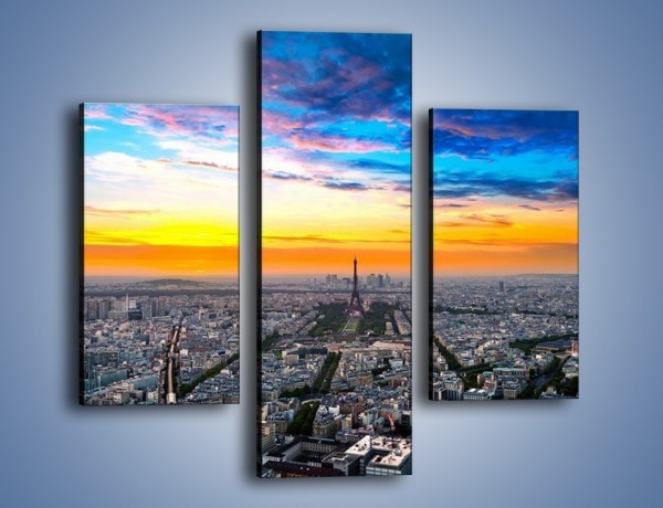 Obraz na płótnie – Panorama Paryża – trzyczęściowy AM415W3