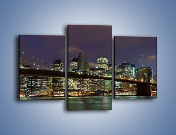 Obraz na płótnie – Most Brookliński na tle Manhattanu – trzyczęściowy AM441W3