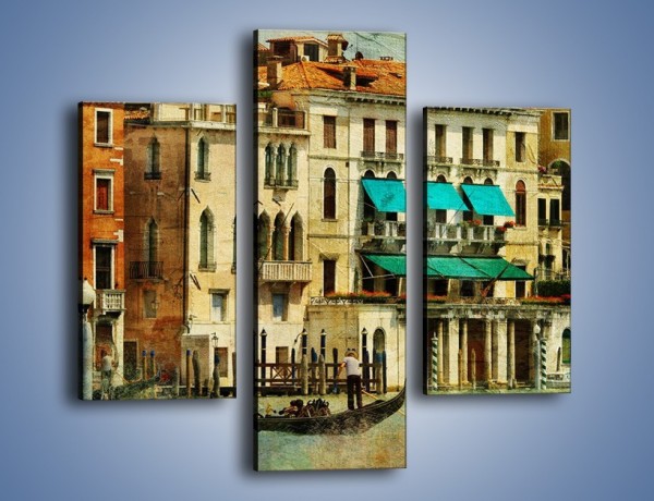 Obraz na płótnie – Weneckie domy w stylu vintage – trzyczęściowy AM459W3
