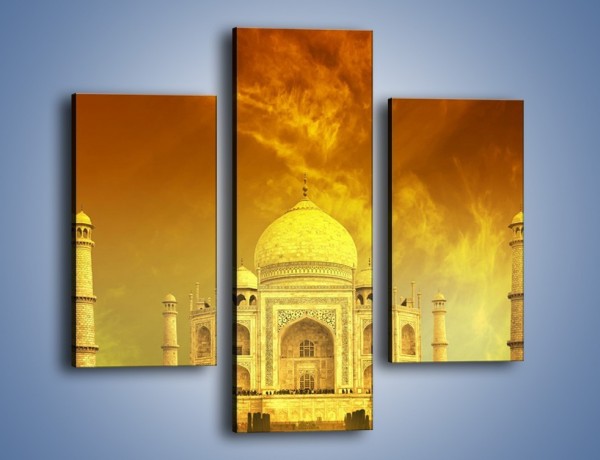 Obraz na płótnie – Tadź Mahal w żółtym kolorze – trzyczęściowy AM465W3