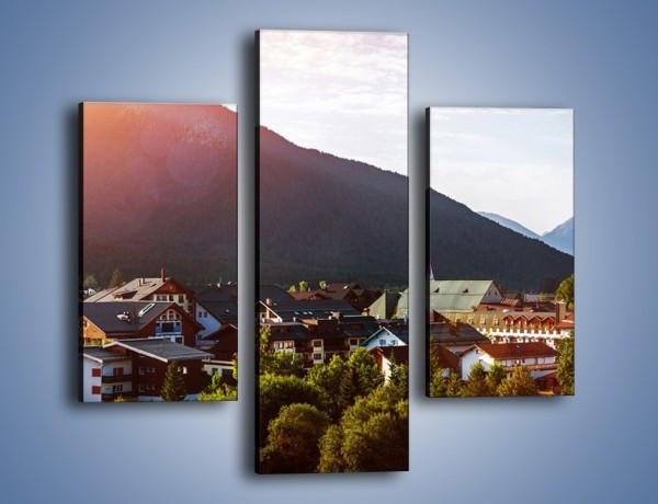 Obraz na płótnie – Austryjackie miasteczko u podnóży gór – trzyczęściowy AM496W3