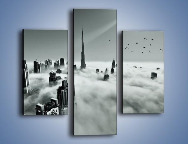Obraz na płótnie – Centrum Dubaju we mgle – trzyczęściowy AM502W3