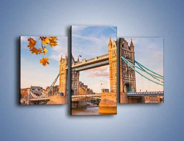 Obraz na płótnie – Tower Bridge jesienną porą – trzyczęściowy AM511W3