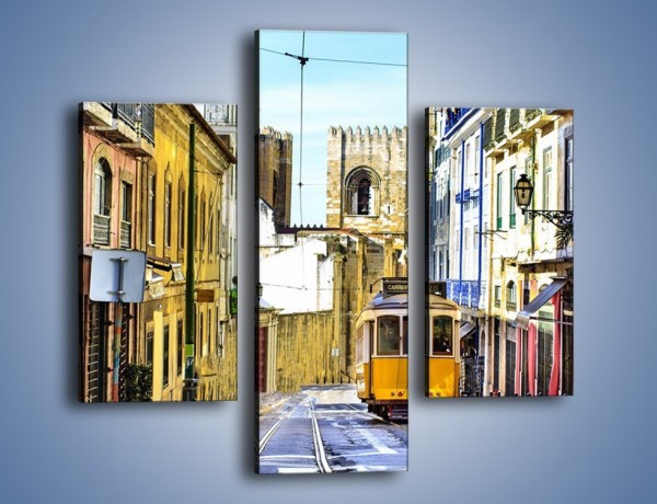 Obraz na płótnie – Romantyczna uliczka w Lizbonie – trzyczęściowy AM530W3