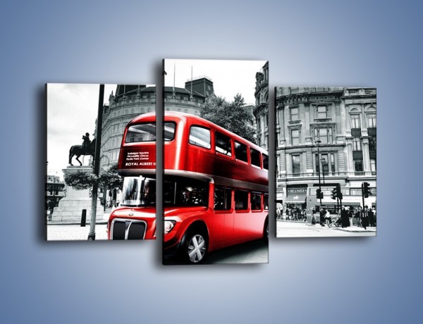 Obraz na płótnie – Czerwony bus w Londynie – trzyczęściowy AM540W3