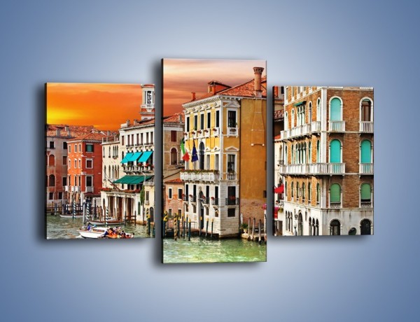 Obraz na płótnie – Kolorowe domu Wenecji – trzyczęściowy AM555W3