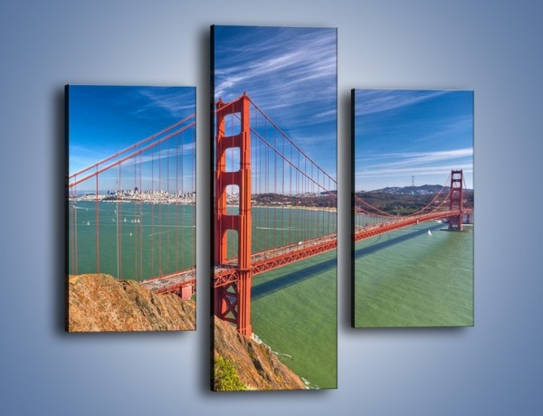 Obraz na płótnie – Most Golden Gate o poranku – trzyczęściowy AM600W3