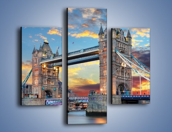 Obraz na płótnie – Tower Bridge o zachodzie słońca – trzyczęściowy AM669W3