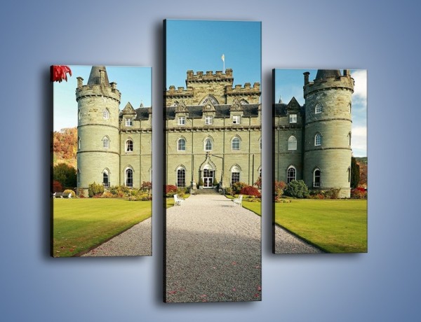 Obraz na płótnie – Zamek Inveraray w Szkocji – trzyczęściowy AM691W3